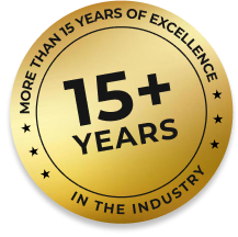 Badge for more than 15 years of excellence