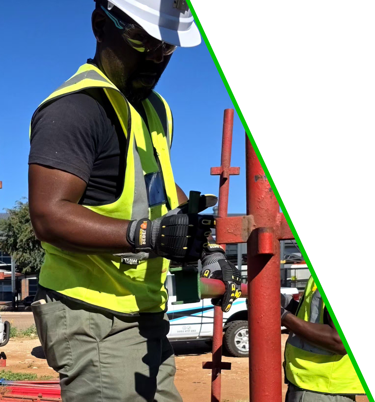 Person working with safety gear
